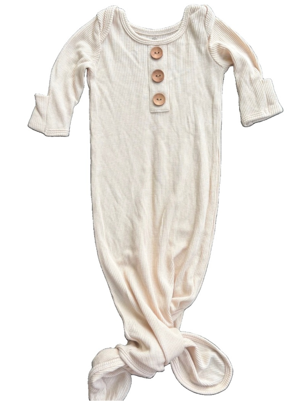 Caden Lane Newborn Cream Knotted Gown